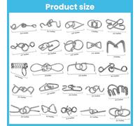 24PCS Metal Brain Teaser Puzzles Ring Set - Premium Stainless Steel Educational Toys for Kids & Adults, Traditional Chinese IQ Logic Games for Party Favours, Travel & Classroom Learning