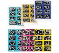 24Pcs Metal Brain Teaser Puzzles Toy, IQ Games Physics Mind Metal Puzzles for Kids and Adults, Portable Puzzle Games for Party Favor and Challenge (2set)