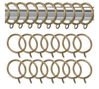 24pcs Metal Curtain Rings, 50mm Inner Diameter Bronze Curtain Rings, Brass Curtains Ring with Eyelet Hoops Rod Ring with Eyelet for Window Door Shower Hanging