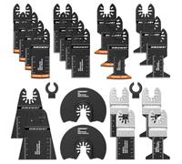 24PCS Metal Wood Oscillating Multitool Quick Release Saw Blades Compatible with Fein Multimaster Porter Cable Bosch Craftsman Ridgid Ryobi
