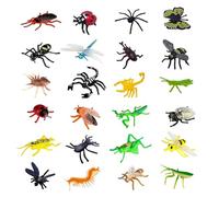 24PCS Mini Beasts For Kids Realistic Insects Toys For Kids Colorful Toy Insects Soft Silicone Dragonfly Models Various Insect Model Toys Suitable For Educational Games Game Rewards Party Gifts
