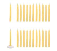 24pcs Mini Beeswax Taper Candles 20 Minute Burn Time with Candlestick