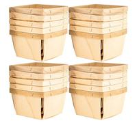 24pcs Mini Berry Basket 1 Pint Wooden Vented Box for Fruit Storage