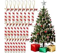 24Pcs Mini Candy Cane Christmas Decorations,2.5Inch Red and White Retro Vintage Christmas Decorations Plastic Candy Canes Christmas Tree Ornaments for Xmas Crafts Indoor Outdoor Home Decorations