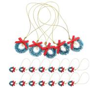 24pcs Mini Christmas Wreath Ornaments with Bow for Napkin Rings