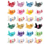 24PCS Mini Resin Axolotl, Axolotl Figurines, 3 Styles Tiny Miniature Axolotl Figurines, Tiny Small Animal Figurines Ornament Toy for DIY Craft Dollhouse Landscape Potted Plant Decorations