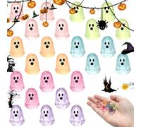 24pcs Mini Resin Figures, Glow in the Dark Halloween Ghost Garden Decor | Cute Halloween Garden Ornaments with Garden Miniatures and Mini Figures, Adding a Playful Touch to Outdoor Spaces