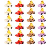 24pcs Mini Resin Jeep Duck Set, 4 Colors Duck in a Jeep Micro Landscape Duck Funny Resin Ducks Mini Dashboard Decor for Home Garden Car Office Decor