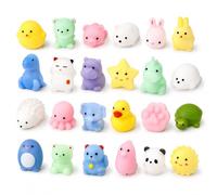 24PCS Mini Squishies, Squishy Fidget Play Pieces for Daily Leisure, Mochi Squishy Play Set, Portable Sensory Pieces for Classroom and Travel, 24 Piece Animal Squishy