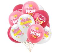 24pcs Mothers Day Balloons, 12 Inch Happy Mother's Day Balloons Decorations Best Mom Supper Mom Ballons, Balloons for Mom Birthday Mother's Day Party Decoration Supplies