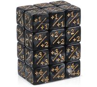 24PCS MT·G Dice Counters +1/-1 Token Dice Set 16mm D6 Acrylic Board Game Accessories for Magic_The Gathering CCG Card Games_Commander Deck Life Counter Black