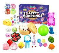 24Pcs Mystery Dumplings Squishy Box, 2026 Dumpling Squishies Advent Calendar with Real Multi Purpose Bao Bun, Sensory Squeeze Balls Set for Anxiety Stress Relief, Surprise Holiday Countdowns Gift