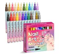 24Pcs Nail Art Markers Quick-Dry DIY Nail Doodle Pens Gel Nail Drawing Liner Pen