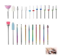 24Pcs Nail Drill Bit Set - Professional Ceramic & Diamond Carbide Bits for Acrylic/Gel Nails - Cuticle Remover, Manicure & Pedicure Tools - Salon & Home Use