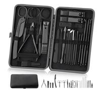 24Pcs Nail Files Set, Manicure Set Men Stainless Steel Manicure Pedicure Sets for Feet, Suitable Ideal for Men Women Daily Nail Care, Thick Nails Trimming and Travel Essentials