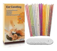 24pcs Natural Ear Candles,beeswax Hollow Cone Candling Non-toxic