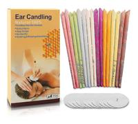 24pcs Natural Ear Candles,beeswax Hollow Cone Candling Non-toxic