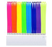 24pcs Neon Light Lanyards with ID Holders Anti-Lost Fluorescent Lanyard for Waterproof ID Badge Holder (Multi8C, 24pcs)