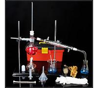 24pcs New Lab Glass Distillation Apparatus Essential Oil Distiller Kit Water Distiller Purifier With Serpentine Condenser Pipe Flask Storage Box 250ml