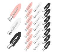24Pcs No Bend Hair Clips, No Crease Hair Clips Pin Curl Clips, Makeup Seamless Hair Clip Clamps for Girl Woman Makeup Bangs Hair Styling(Pink, White, Black)