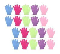 24pcs Nylon Five Finger Exfoliating Bath Gloves Body Scrubber | Rich Foam Lather, Deep Pore Cleansing, Shower Bathing Scrub Mitts for Daily Skin Care Random Color