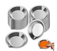 24PCS Paint Mixing Palette Stainless Steel Paint Palette Round Metal Palette with Mouth Makeup Paint Mixing Cups Watercolour Palette for Home School Wet Palette for Miniatures Painting Spraying Tools