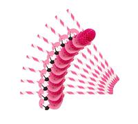 24Pcs Paper Straws Flamingo Straws Drinking Straws for Cocktail Hawaiian Luau Parties Decorations