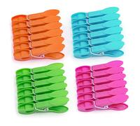 24Pcs Plastic Clothespins, Heavy Duty Laundry Clothespins, Air-Drying Clothing Pin Set, Towel Clips Clothes Pins Spring Clips, Beach Towel Clips