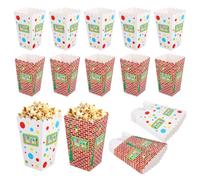 24pcs Popcorn Boxes, 2 Styles Adorable Colorful Cartoon Popcorn Bucket Boxes Funny Snack Food Bowl Bag Containers Suitable for Boys Girls Birthday Party Favor Supplies
