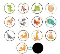 24pcs Potty Training Seat Magic Sticker - Reusable Decal Targets for Toilet Training, Color Changing Pee Stickers for Boys Kids (Wildlife)