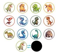 24pcs Potty Training Seat Magic Sticker, Reusable Potty Training Stickers Potty Targets Stickers Training Toilet Target Stickers Color Changing Pee Stickers for Boys Kids (Dinosaur)