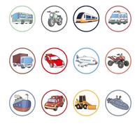 24pcs Potty Training Seat Magic Sticker - Reusable Targets for Toilet Training, Color Changing Pee Stickers for Boys Kids (Transportation)