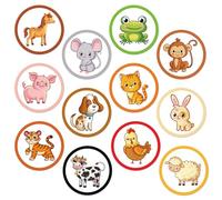 24pcs Potty Training Sticker, 12 Styles Toilet Target Potty Sticker Change Color Changing Pee Interesting Pig, Dog, Cat Potty Seat Sticker Chart Animal Reusable Potty Decal for Boy Girl Kid Toddler