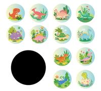 24pcs Potty Training Stickers, Reusable Toilet Reveal Sticker Colorful Self Adhesive Bathroom Seat Decal Artistic Decoration Early Educational Supply for Children (Dinosaur)