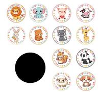 24pcs Potty Training Stickers, Reusable Toilet Reveal Sticker Colorful Self Adhesive Bathroom Seat Decal Artistic Decoration Early Educational Supply for Children (Cute Animal)