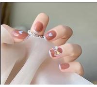 24pcs Pre-Recorded Nails with Rhinestones and Glitter Butterfly, with Glue, Durable and Reusable (X8, Muticolor)