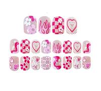 24Pcs Press On Nails Almond Glues On Nails French Fake Nails Designs False Nails Artificial Nails Gifts For Women Girls
