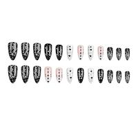 24pcs Press On Nails Elegant Almond Shape Stick On Nails Full Covers Acrylic Nails Art False Nails For Parties And Event