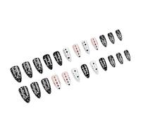 24pcs Press On Nails Elegant Almond Shape Stick On Nails Full Covers Acrylic Nails Art False Nails For Parties And Event