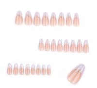 24pcs Press On Nails French Tip Almond Shape False Nails With Bows And Shimmery Tip Designs Glues On Nails For Women