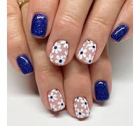24Pcs Press On Nails French Tip Square Nails Tips Designs Fake Nails Artificial Acrylic Nails Full Covers False Nails
