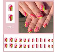 24Pcs Press On Nails French Tip Square Nails Tips Designs Fake Nails Artificial Acrylic Nails Full Covers False Nails