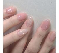 24Pcs Press On Nails Short Almond False Nails Artificial Acrylic Full Covers Stick On Manicure Art Easy To Remove Nail
