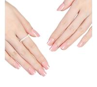 24PCS Press-On Nails Short Square - Solid Color Fake Nails with Glue Tabs, UV Glossy Reusable Gel Nail Tips, Pre-glued Wearable Nails for Women