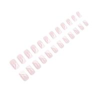 24Pcs Press Stick Nails Short Oval False with Smooth Surfaces Perfect for Work and Parties French Manicure