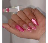 24Pcs Presses on Nails with Sparkling Cats Eye and Art for Parties Daily Use Presses on Nails