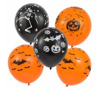 24pcs Printed Halloween Balloons 12" Scarry Trick Or Trit Scary Party Decorations