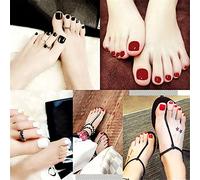 24Pcs Pure Color Artificial False Toe Nail Art Tip & Glue, Sturdy Plastic Material, Professional & Beginner Friendly, Elegant Design, Easy to Apply, for Nail Art Decoration (F74)