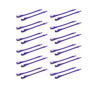 24pcs Pure Colors Lazy Elastic Shoelaces Silicone Elastic No-Tie Shoelace Lazy Shoe Strings Rubber Sport Casual (Purple)