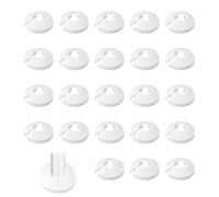 24PCS Radiator Pipe Covers White, Durable Plastic Radiator Pipe Collars, Lightweight Radiator Cover White, for 15 mm Diameter Pipe Wall Tube Decoration and Easy Installation